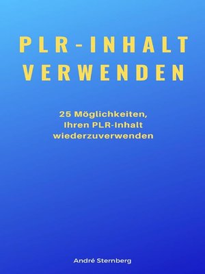 cover image of PLR-Inhalt verwenden